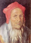 Albrecht Durer Portrat eines bartigen Mannes mit roter Kappe oil